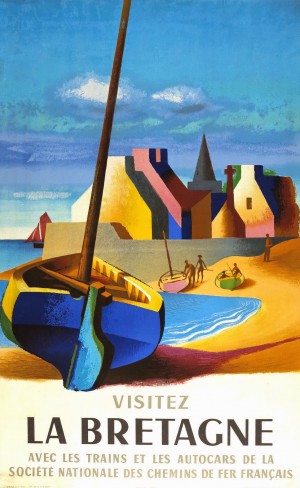 1958 Visit Brittany poster